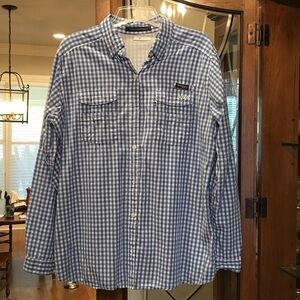 Columbia Blue and White Checkered Men's Shirt